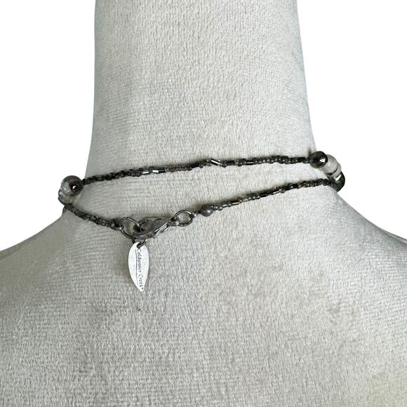 Coldwater Creek Brown Neutral Multi Shape Beads Seed Bead Layering Long Necklace - Picture 8 of 10